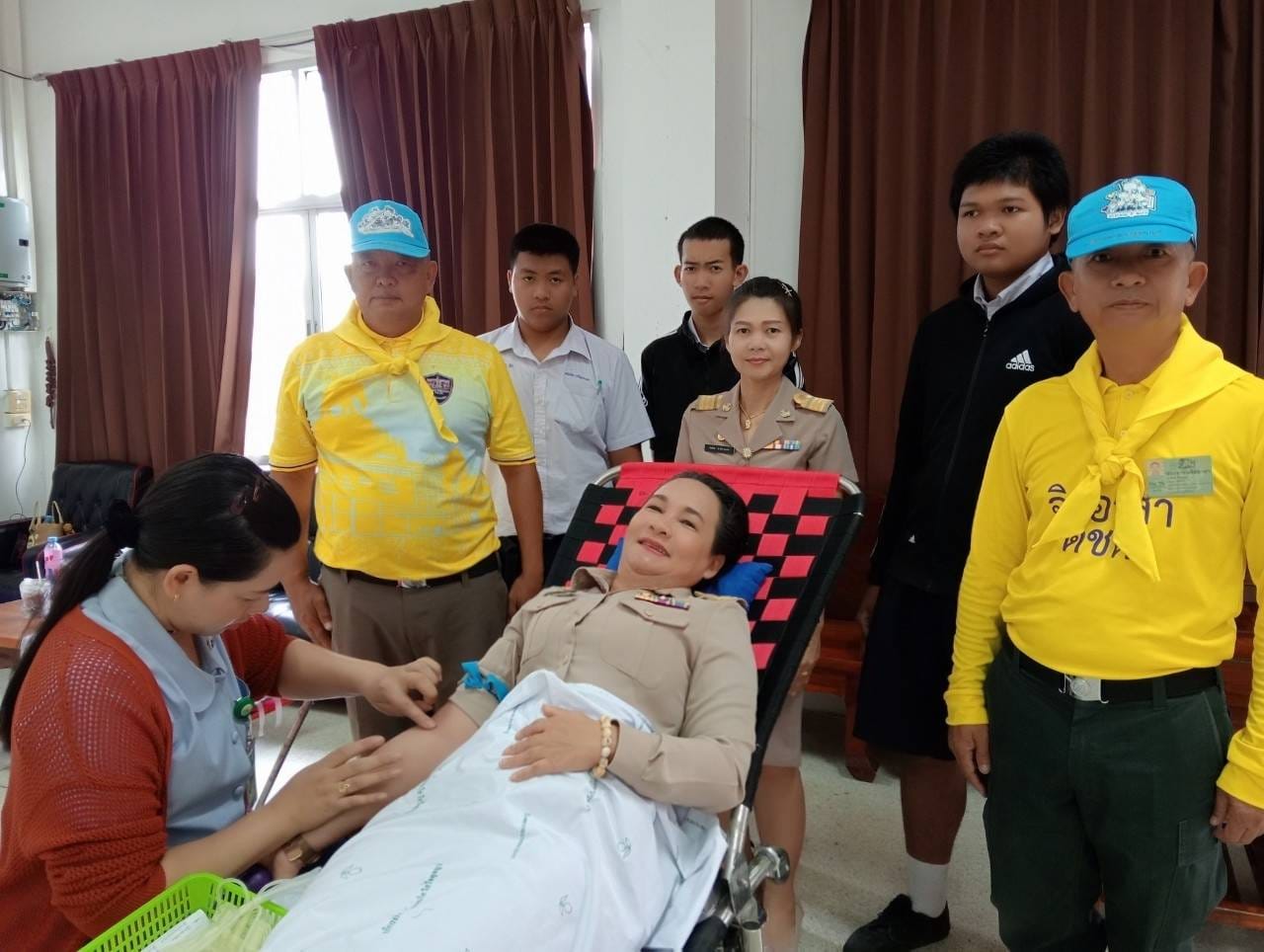 สภากาชาดไทยร่วมกับโรงพยาบาลนางรอง ออกหน่วยรับบริจาคโลหิต